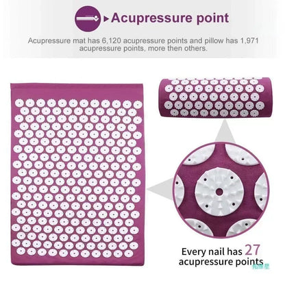 Acupressure Relief Yoga Mat & Pillow Set