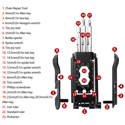 23-in-1 Portable Bicycle Multi-Tool Kit